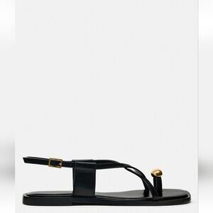 Zara Black Sandals with Gold Accents